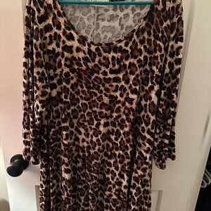 Larace Tunic top, 2x, leopard print